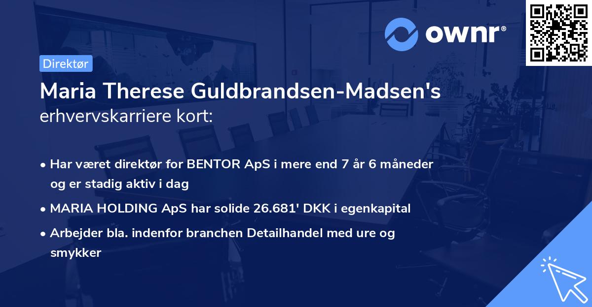 Maria Therese Guldbrandsen-Madsen's erhvervskarriere kort