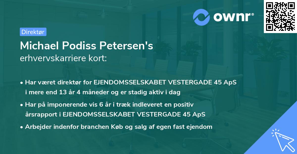 Michael Podiss Petersen's erhvervskarriere kort