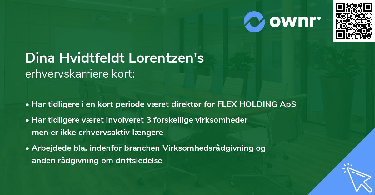 Dina Hvidtfeldt Lorentzen's erhvervskarriere kort
