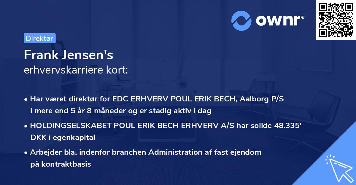 Frank Jensen's erhvervskarriere kort