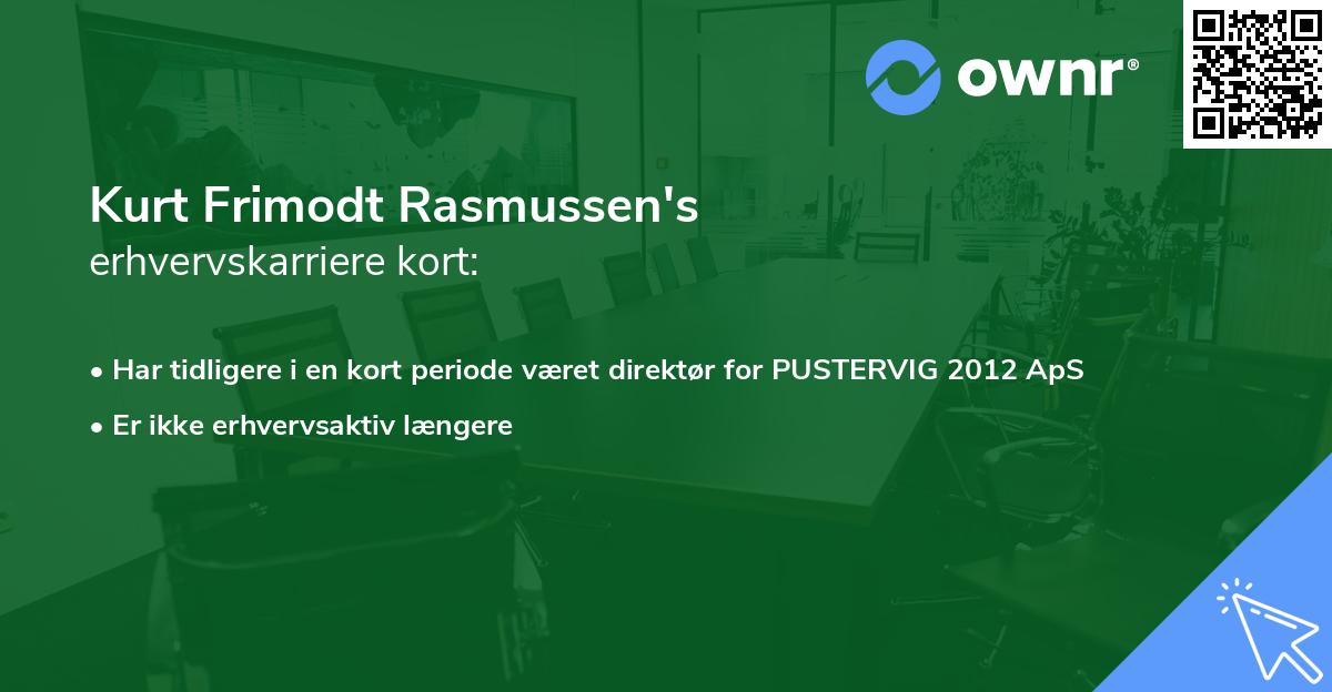 Kurt Frimodt Rasmussen's erhvervskarriere kort