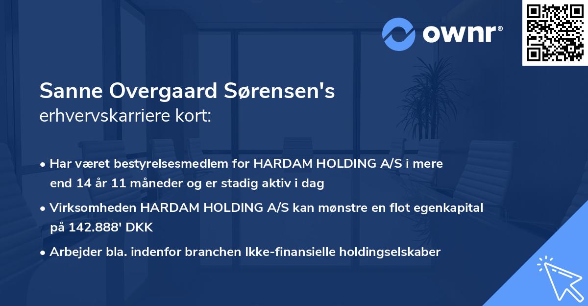 Sanne Overgaard Sørensen's erhvervskarriere kort