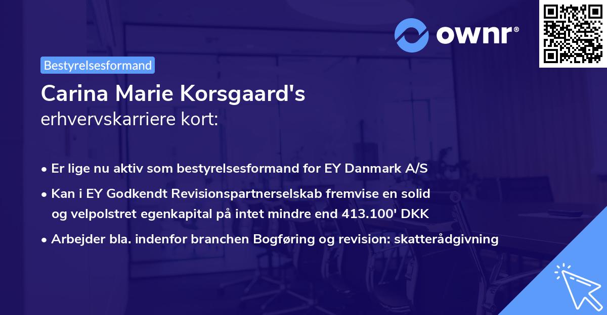 Carina Marie Korsgaard's erhvervskarriere kort