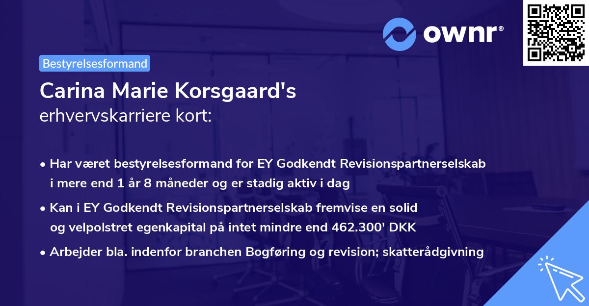 Carina Marie Korsgaard's erhvervskarriere kort