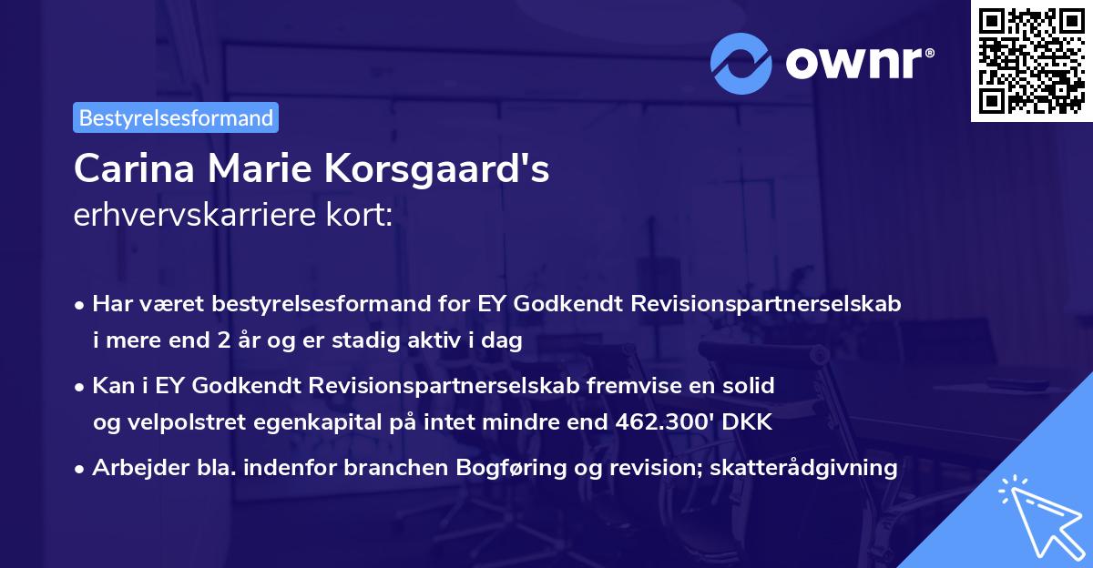 Carina Marie Korsgaard's erhvervskarriere kort