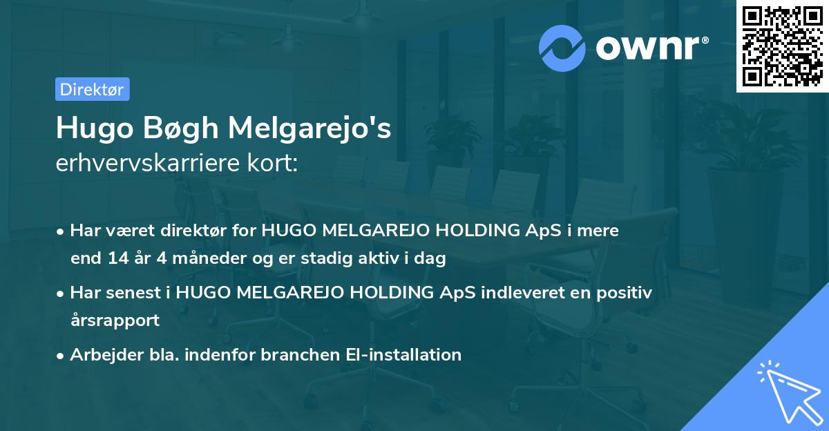 Hugo Bøgh Melgarejo's erhvervskarriere kort