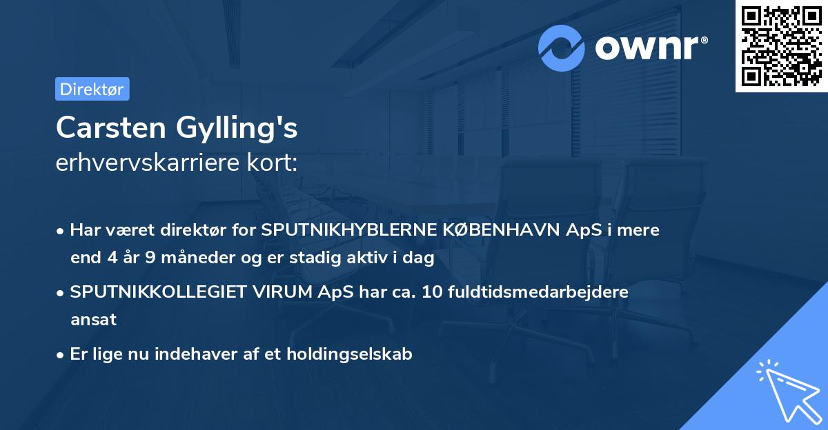 Carsten Gylling's erhvervskarriere kort