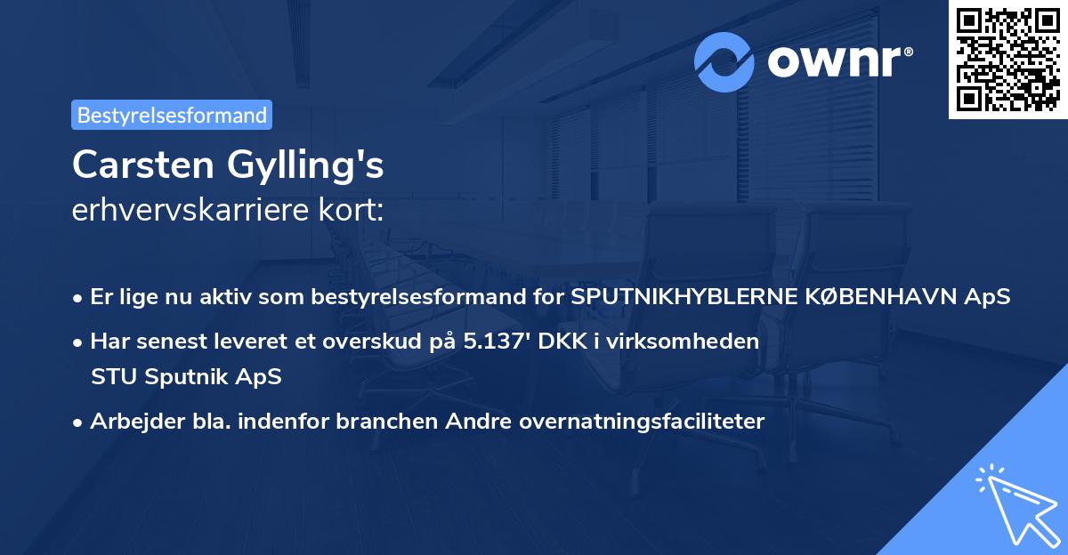 Carsten Gylling's erhvervskarriere kort