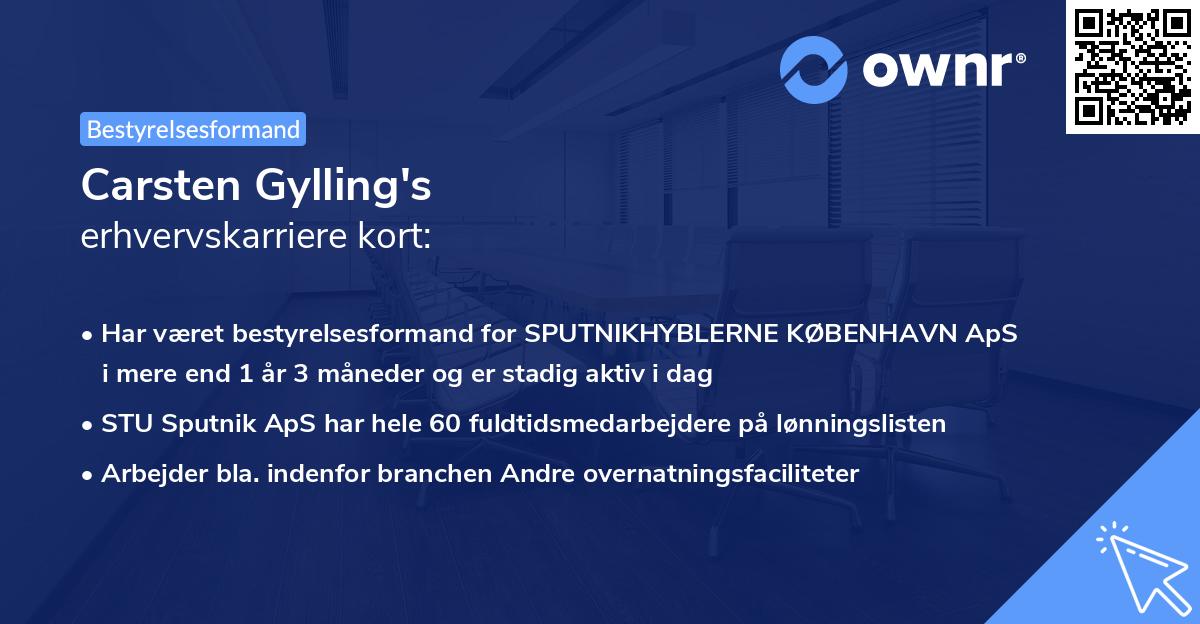 Carsten Gylling's erhvervskarriere kort
