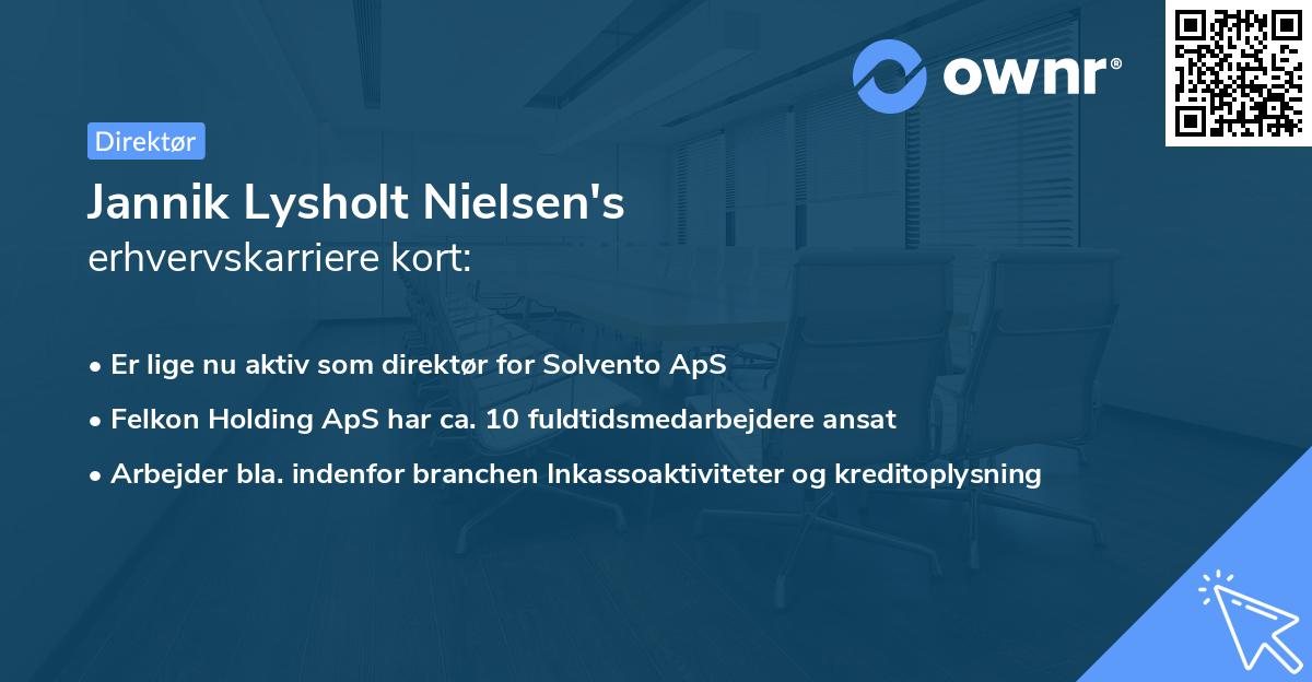 Jannik Lysholt Nielsen's erhvervskarriere kort