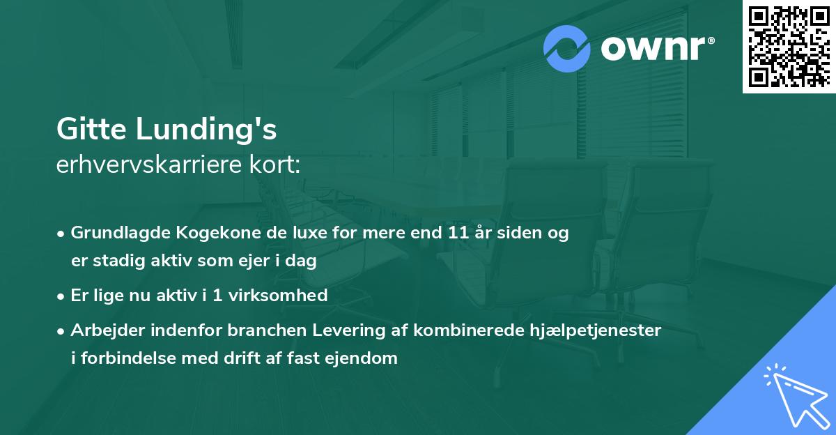 Gitte Lunding's erhvervskarriere kort