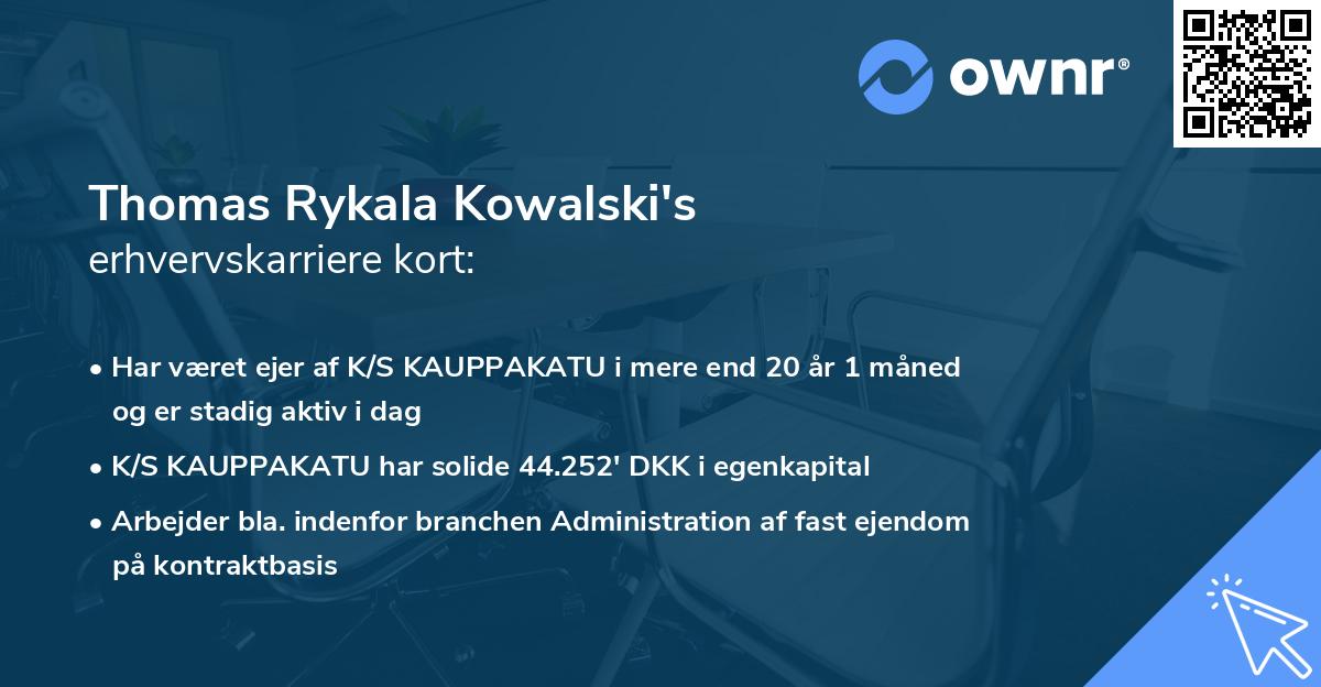 Thomas Rykala Kowalski's erhvervskarriere kort