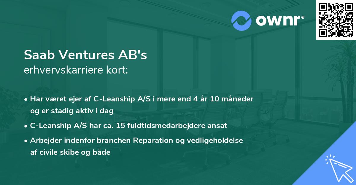 Saab Ventures AB's erhvervskarriere kort