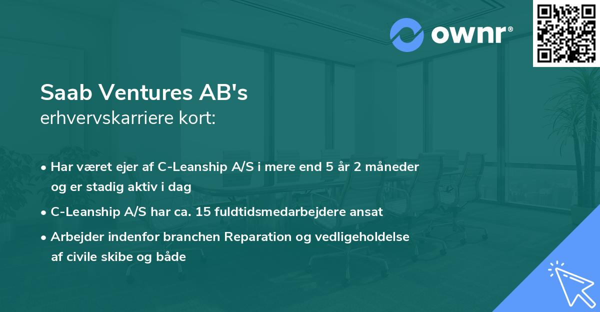 Saab Ventures AB's erhvervskarriere kort