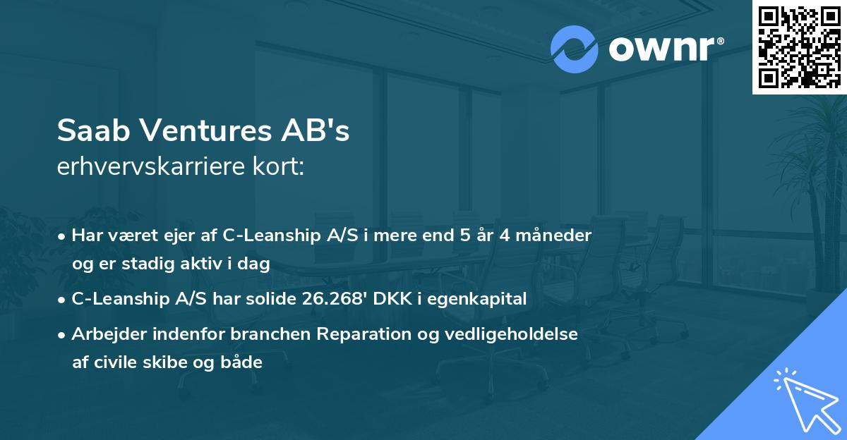 Saab Ventures AB's erhvervskarriere kort