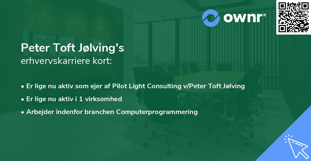 Peter Toft Jølving's erhvervskarriere kort