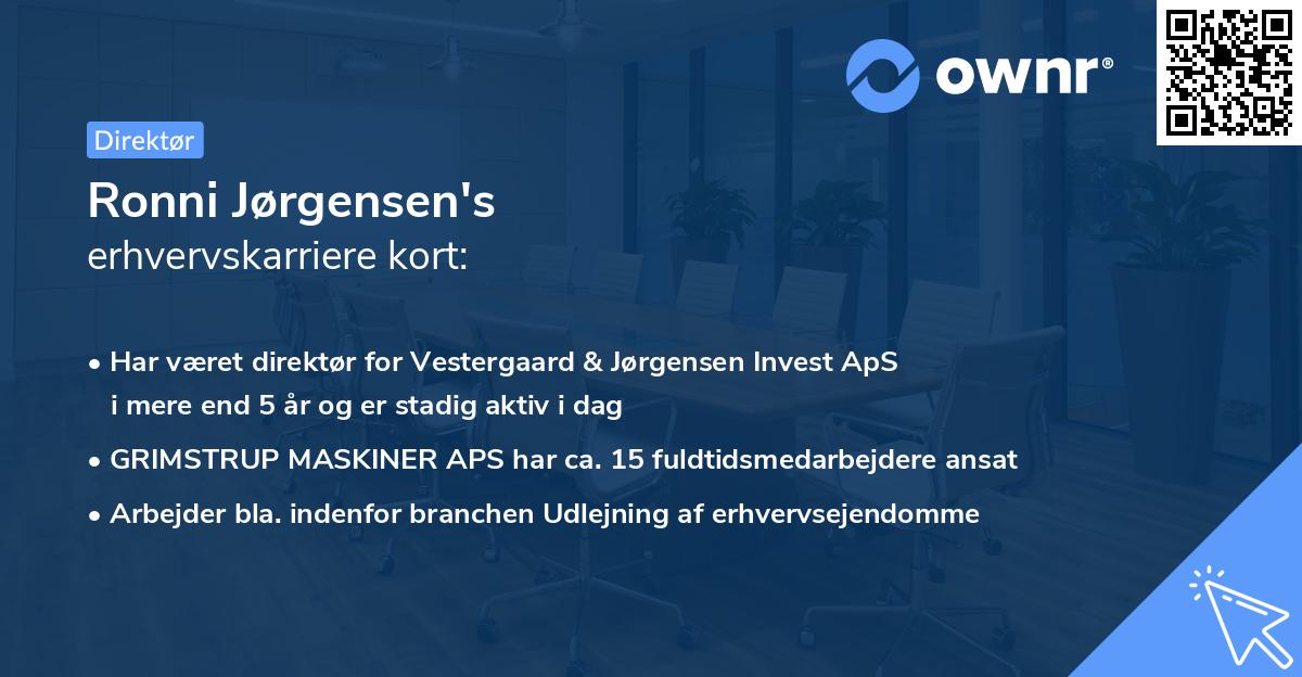 Ronni Jørgensen's erhvervskarriere kort
