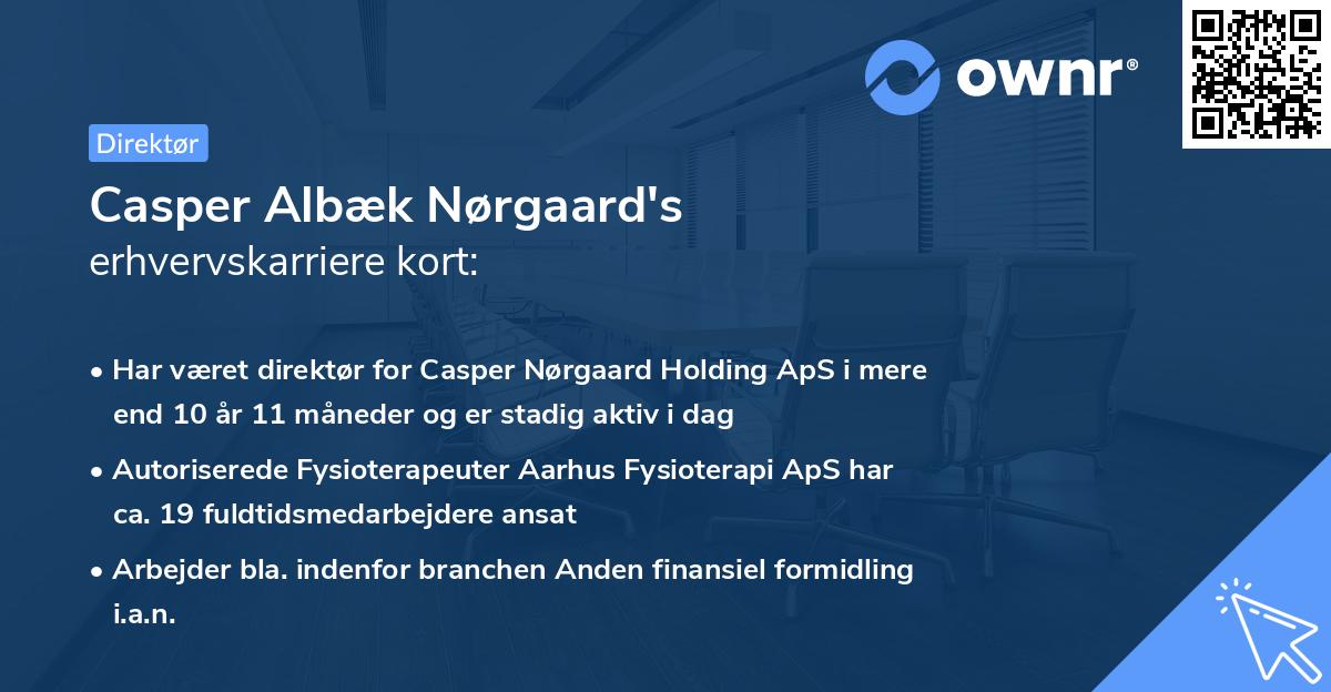 Casper Albæk Nørgaard's erhvervskarriere kort