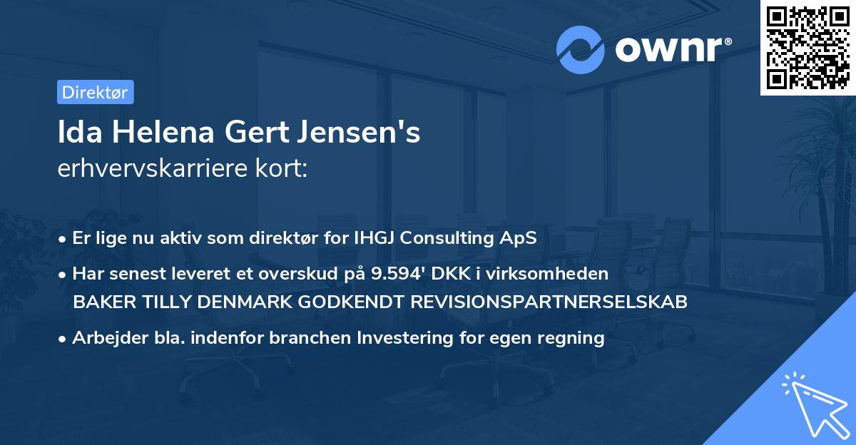 Ida Helena Gert Jensen's erhvervskarriere kort