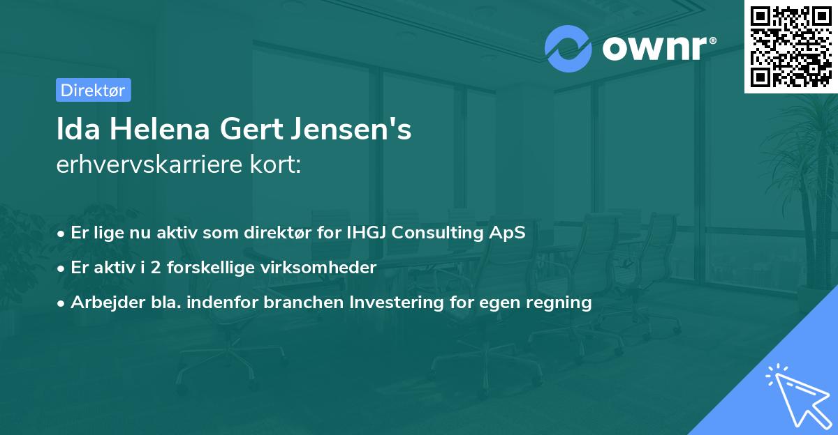 Ida Helena Gert Jensen's erhvervskarriere kort