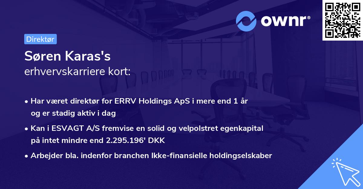 Søren Karas's erhvervskarriere kort
