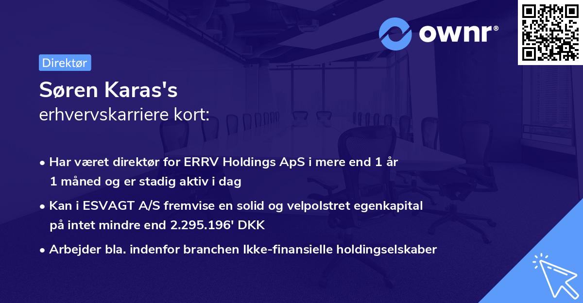 Søren Karas's erhvervskarriere kort