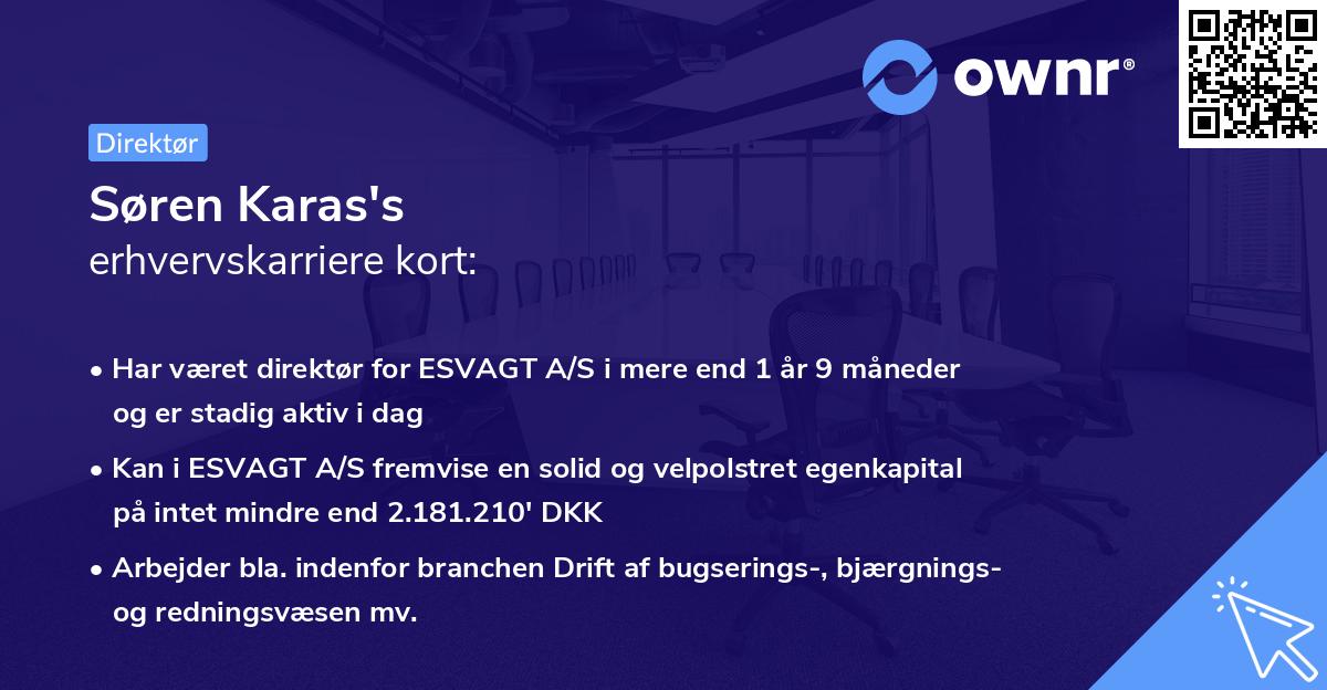 Søren Karas's erhvervskarriere kort