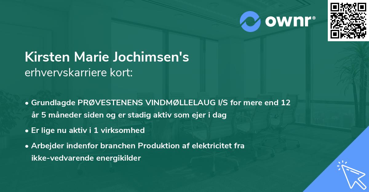 Kirsten Marie Jochimsen's erhvervskarriere kort