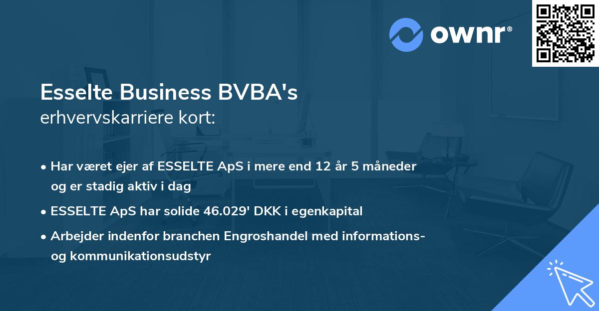 Esselte Business BVBA's erhvervskarriere kort