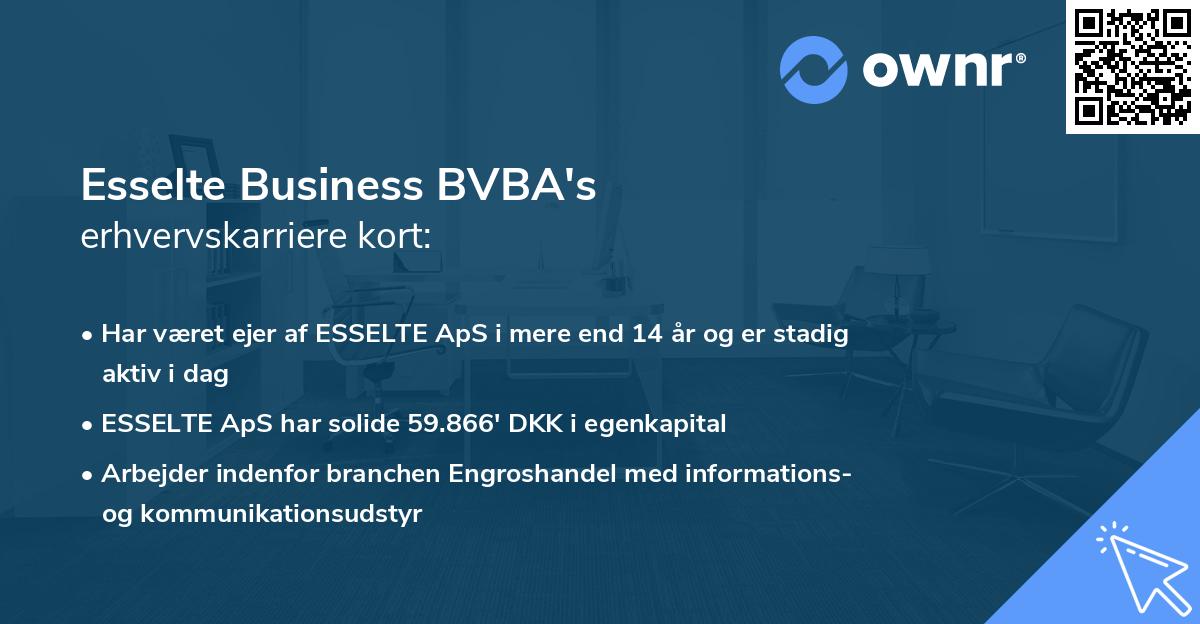 Esselte Business BVBA's erhvervskarriere kort
