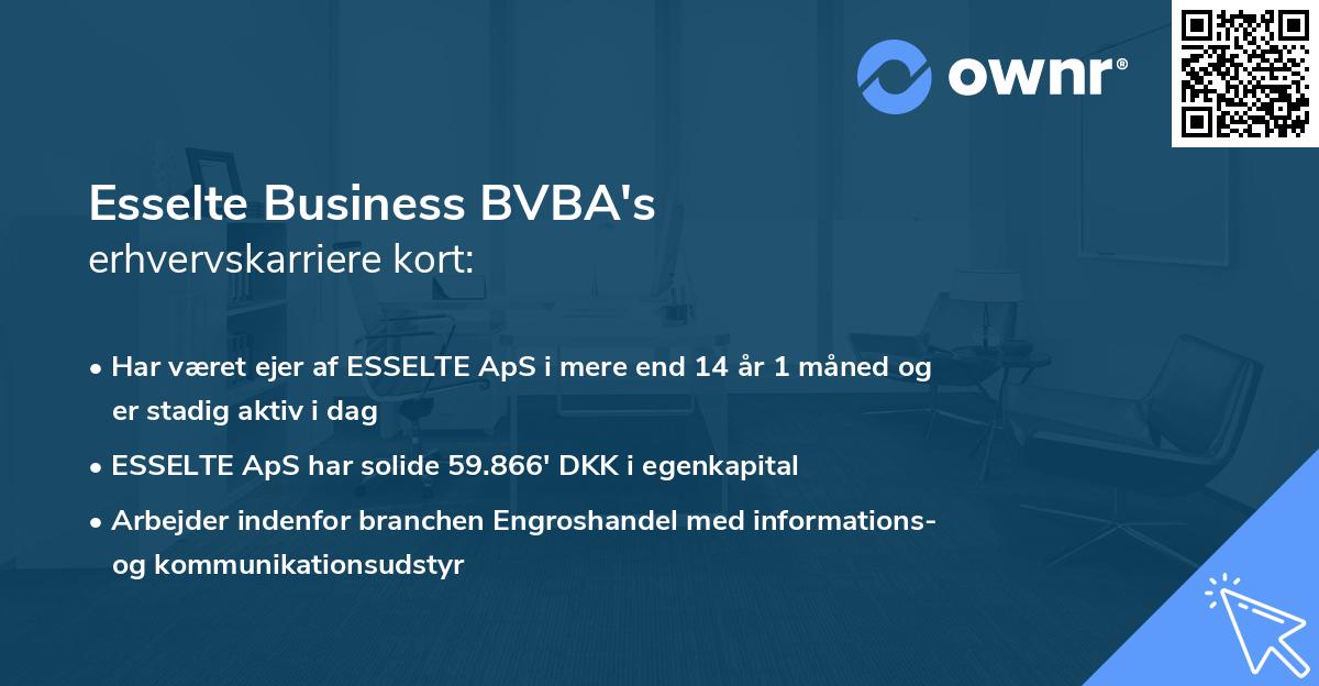 Esselte Business BVBA's erhvervskarriere kort