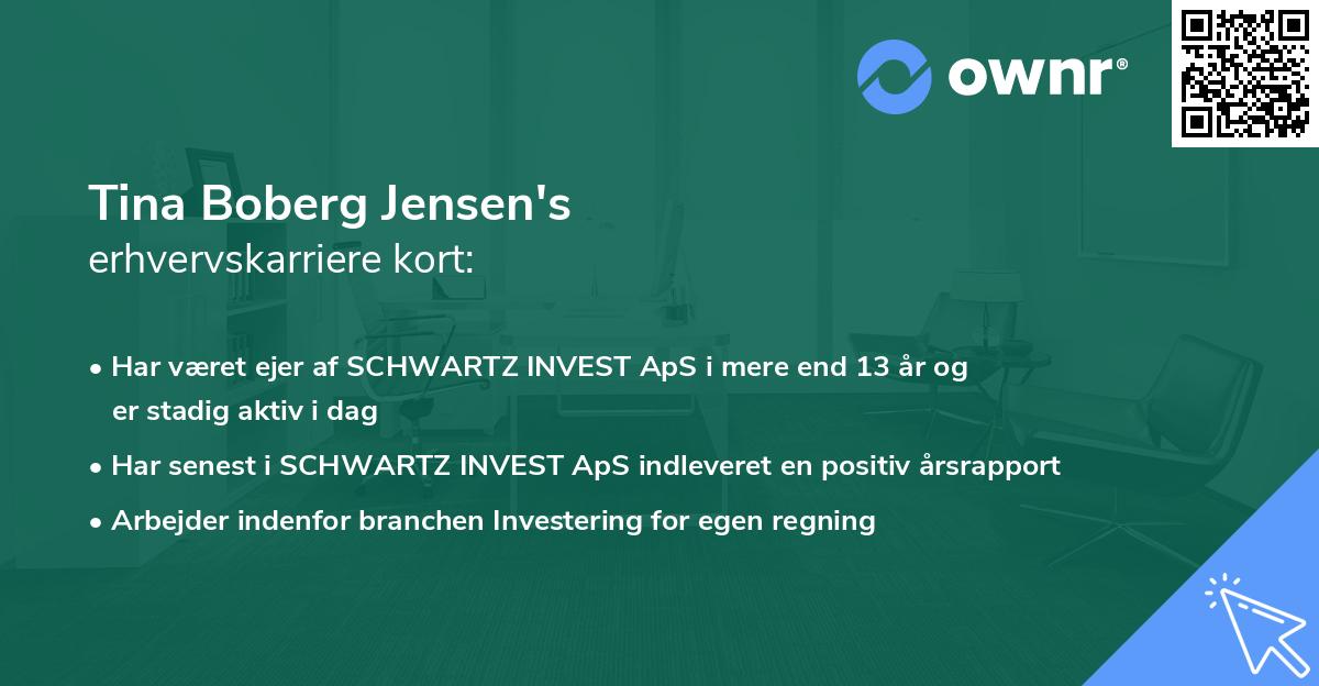 Tina Boberg Jensen's erhvervskarriere kort