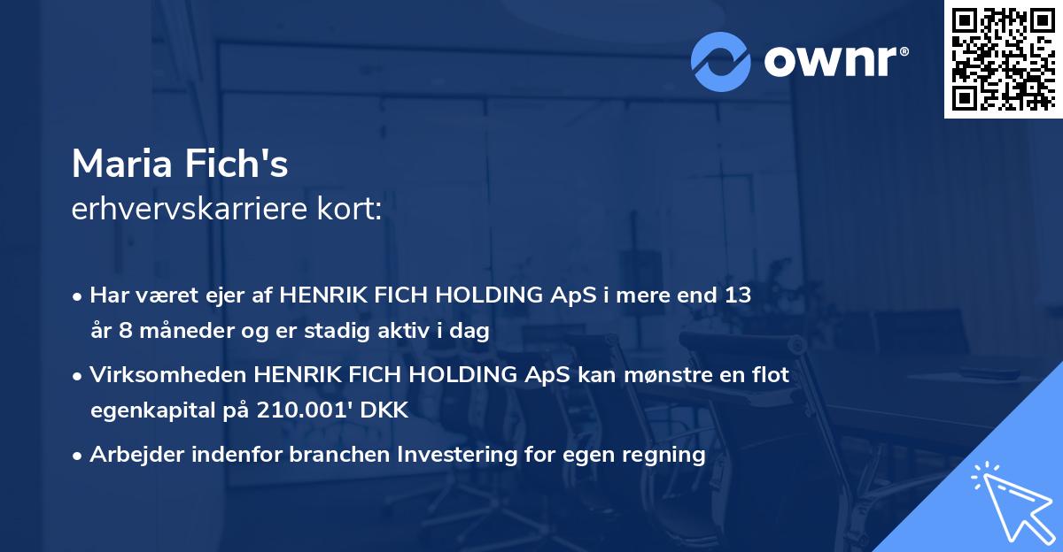 Maria Fich's erhvervskarriere kort