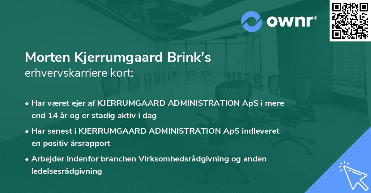Morten Kjerrumgaard Brink's erhvervskarriere kort