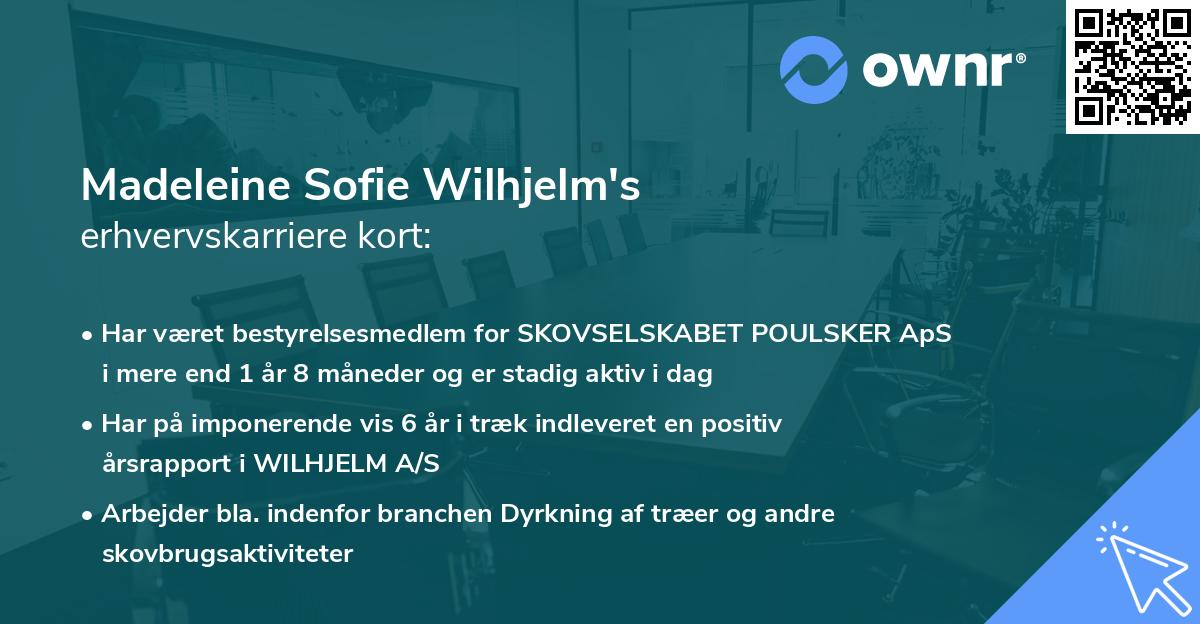 Madeleine Sofie Wilhjelm's erhvervskarriere kort