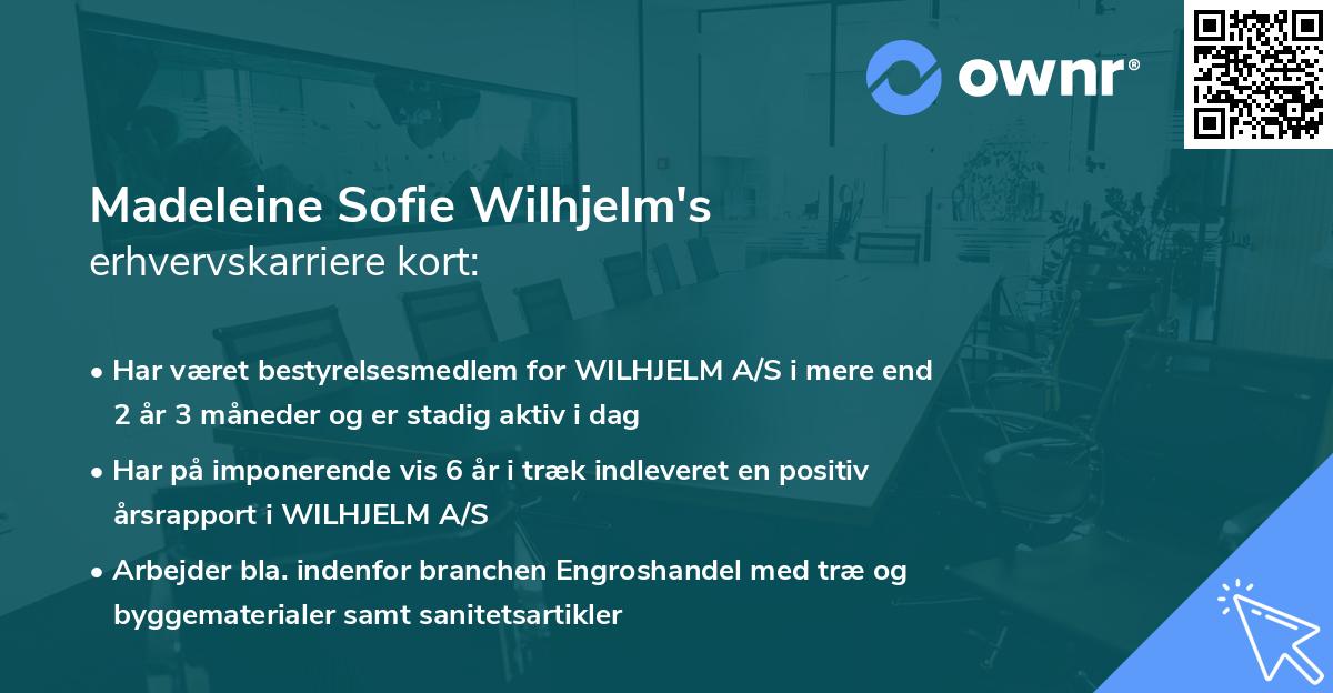 Madeleine Sofie Wilhjelm's erhvervskarriere kort