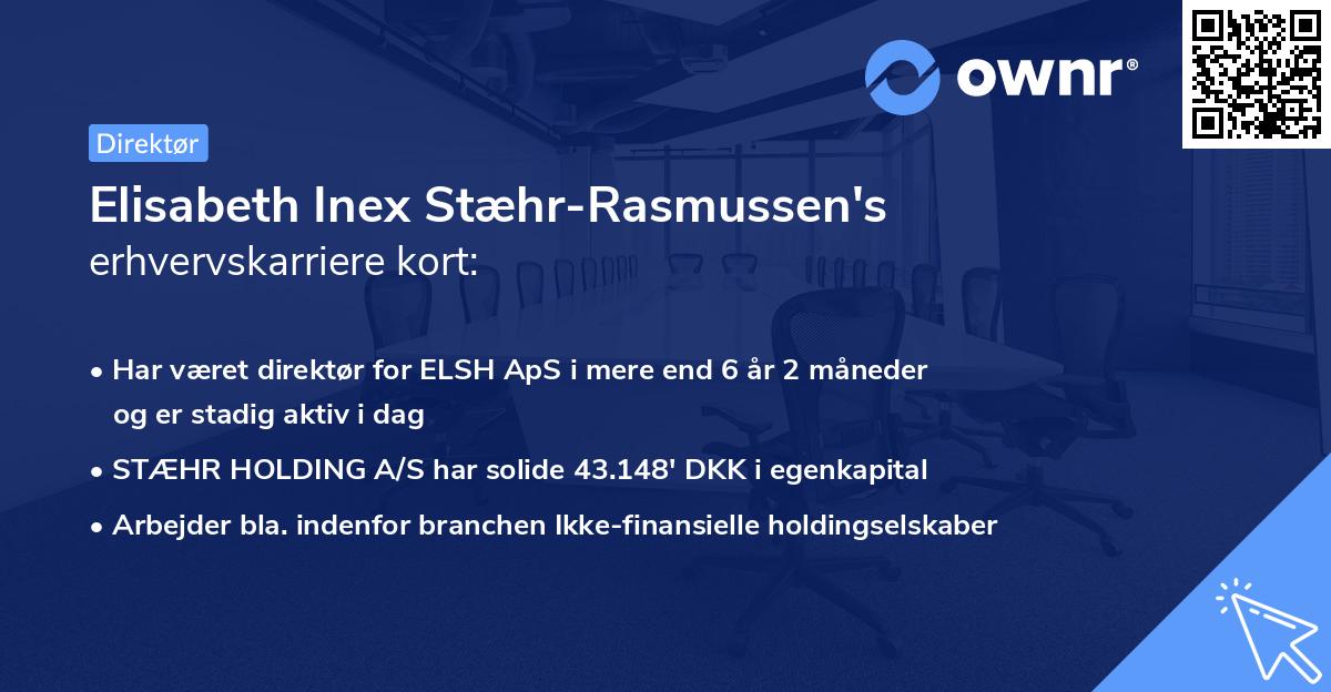 Elisabeth Inex Stæhr-Rasmussen's erhvervskarriere kort