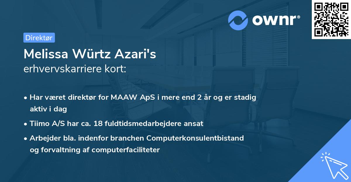 Melissa Würtz Azari's erhvervskarriere kort