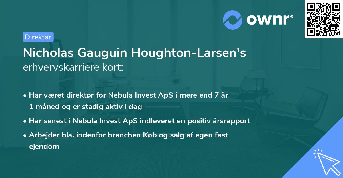 Nicholas Gauguin Houghton-Larsen's erhvervskarriere kort