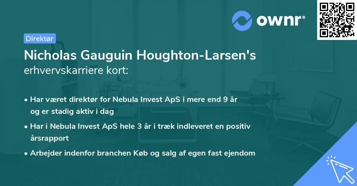 Nicholas Gauguin Houghton-Larsen's erhvervskarriere kort