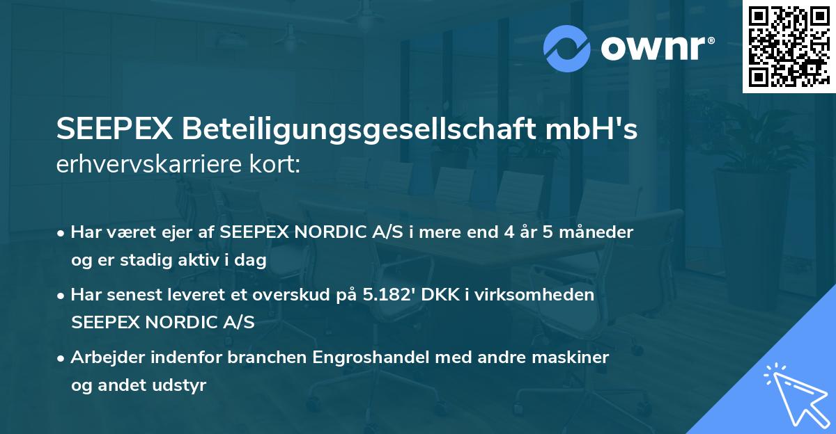 SEEPEX Beteiligungsgesellschaft mbH's erhvervskarriere kort