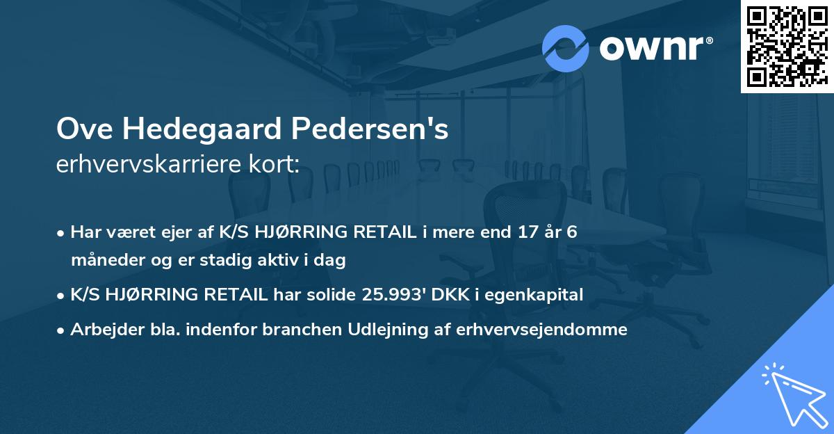 Ove Hedegaard Pedersen's erhvervskarriere kort