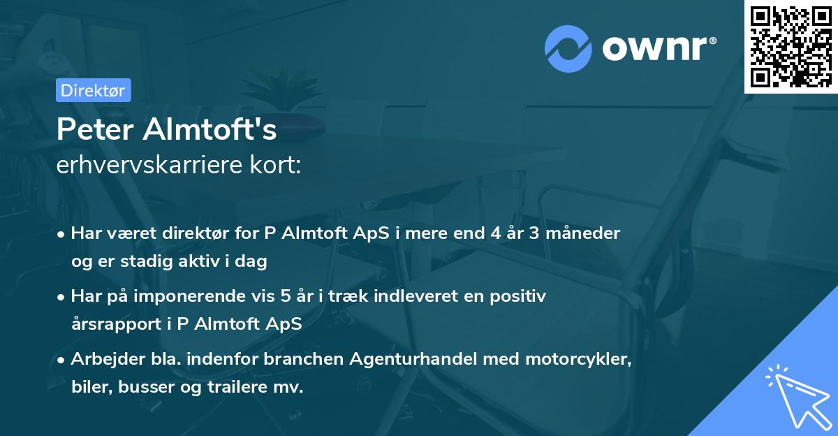 Peter Almtoft's erhvervskarriere kort