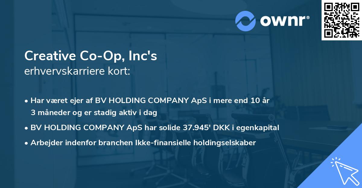 Creative Co-Op, Inc's erhvervskarriere kort