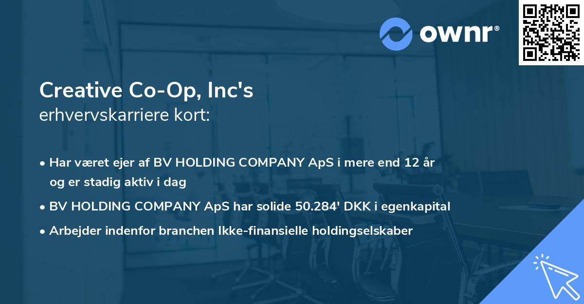 Creative Co-Op, Inc's erhvervskarriere kort