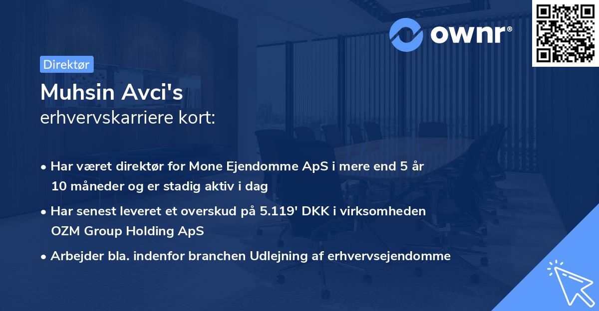 Muhsin Avci's erhvervskarriere kort