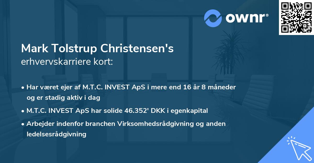 Mark Tolstrup Christensen's erhvervskarriere kort