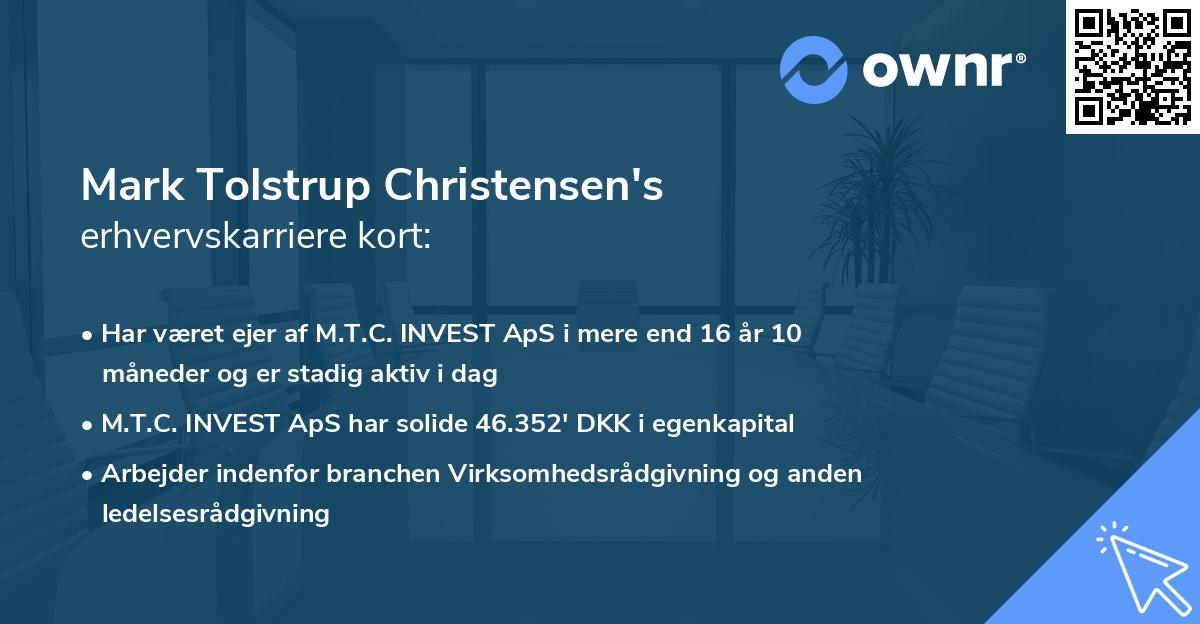 Mark Tolstrup Christensen's erhvervskarriere kort
