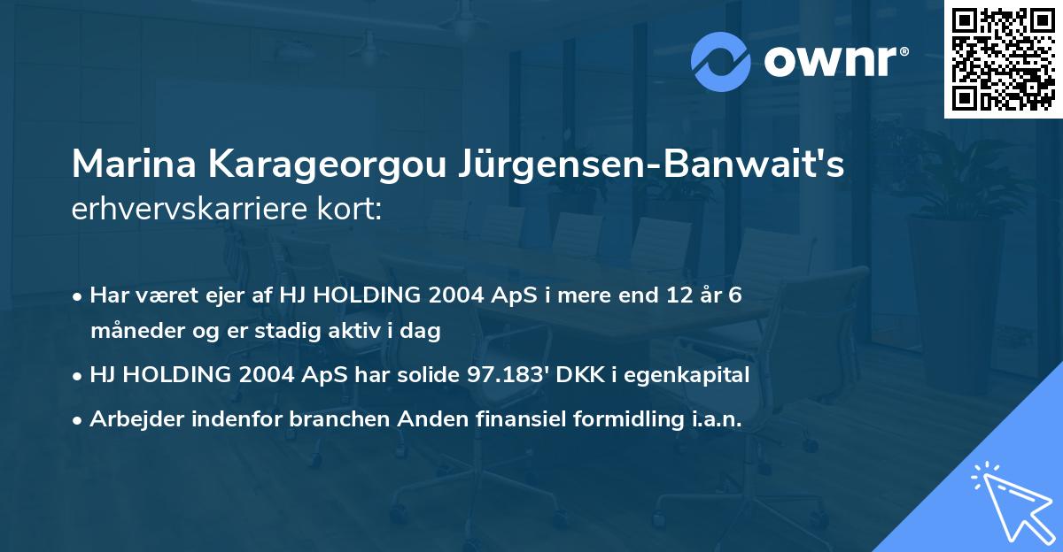 Marina Karageorgou Jürgensen-Banwait's erhvervskarriere kort