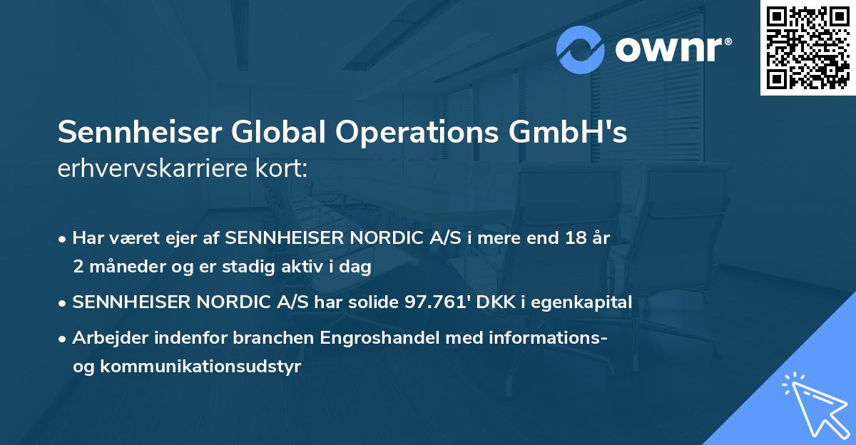 Sennheiser Global Operations GmbH's erhvervskarriere kort
